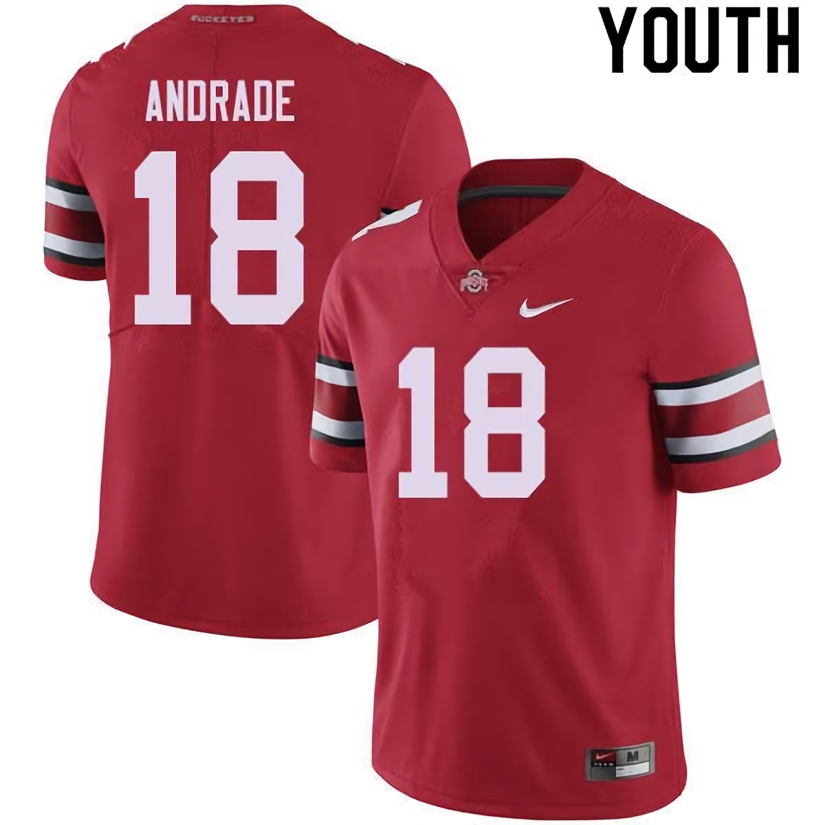 J.P. Andrade Ohio State Buckeyes Youth NCAA #18 Nike Red College Stitched Football Jersey VJW1156GB